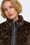 Front image of a model wearing the Rikke faux fur jacket in black, by brand Only
