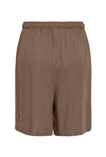 Back image of the Siesta mw linen shorts in brown, by brand Only