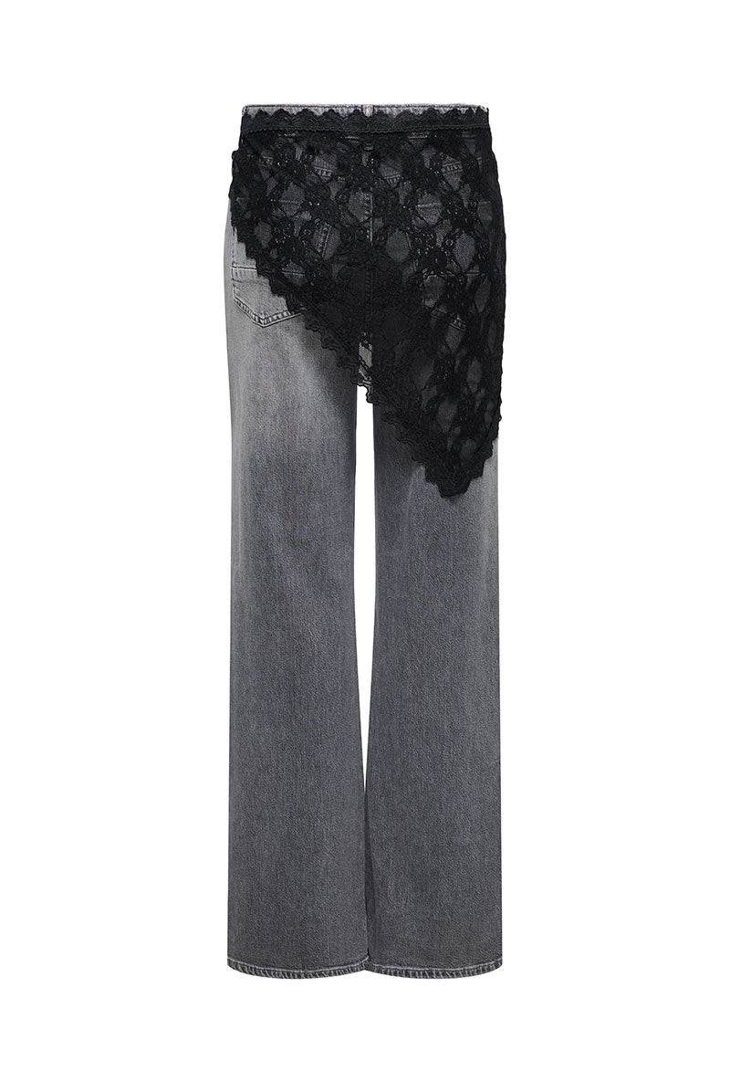 Back image of Sof lace scarf in black, by brand Only