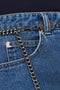 Detail image of the Vega mw west belt denim shorts in denim, by brand Only