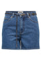 Front image of the Vega mw west belt denim shorts in denim, by brand Only