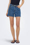 Front image of a model wearing Vega mw west belt denim shorts in denim, by brand Only