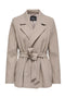 Front image of Vilda short wrap coat in light brown, by brand Only