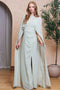 Front image of a model wearing Lailah maxi dress in sage, by brand Tfnc