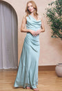 Image of SAMMY SATIN  MAXI DRESS in aqua, by brand TFNC