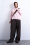 Front image of a model wearing Bibi ls ultimate hoodie in pink, by brand Top shop
