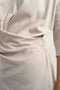 Front detail image of the Betja ss wrap tshirt in beige, by brand Top shop