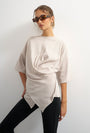 Image of BETJA SS WRAP TSHIRT in beige, by brand TOP SHOP