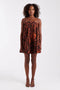 Front image of a model wearing Calla bandeau mini dress in rust, by brand Top shop