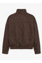 Back image of the Freya denim jacket in brown, by brand Top shop