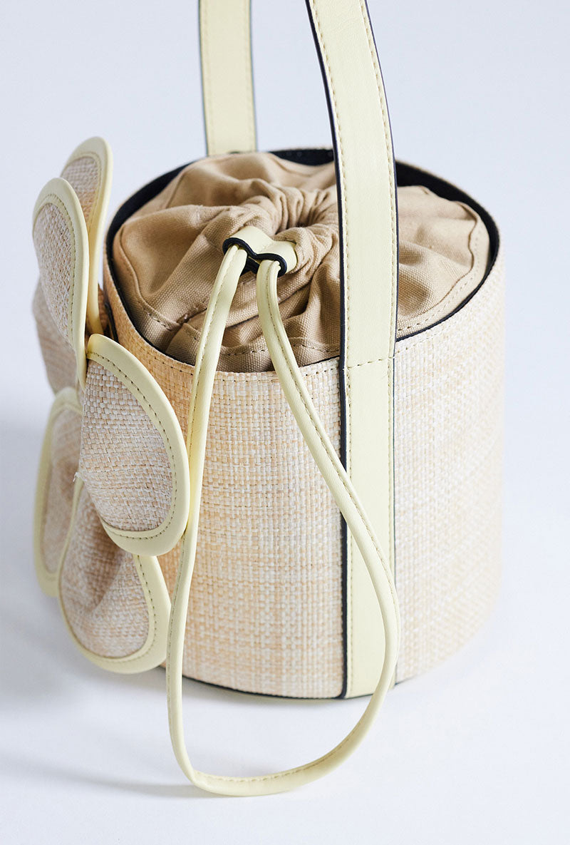 Detail image of Gino flower grab bag in yellow, by brand Top shop