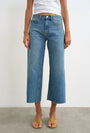 Image of VERA HR WIDE CROPPED JEANS in denim, by brand TOP SHOP