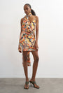 Image of VIVA DRAPED SCARF MINI DRESS in multi, by brand TOP SHOP