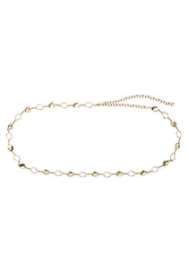 Front image of the Aida chain waist belt in gold, by brand Vero moda