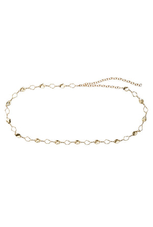 Front image of the Aida chain waist belt in gold, by brand Vero moda