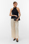 Front image of a model wearing the Easy joy s/l  halterneck top in black, by brand Vero moda