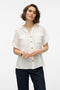 Front image of a model wearing Bumpy ss shirt in white, by brand Vero moda