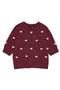 Front image of Doffy intarsia oneck pullover in burgundy, by brand Vero moda