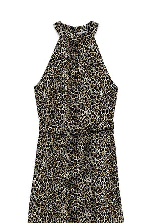 Detail image of the Easy joy s/l long halterneck dress in all over print, by brand Vero moda