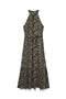 Front image of Easy joy s/l long halterneck dress in all over print, by brand Vero moda