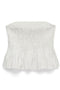 Front image of Glow smock bandeau top in white, by brand Vero moda
