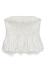 Image of GLOW SMOCK BANDEAU TOP in white, by brand VERO MODA