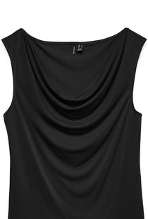 Detail image of the Joan sl waterfall top in black, by brand Vero moda