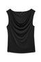 Front image of Joan sl waterfall top in black, by brand Vero moda