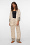 Front image of a model wearing the Kai mw pants in beige, by brand Vero moda