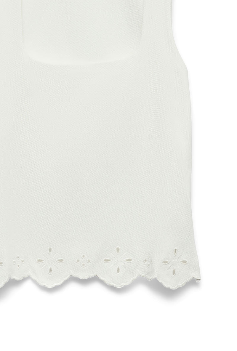 Detail image of Louise sl square neck top in white, by brand Vero moda