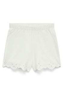 Front image of the Louise hw shorts in white, by brand Vero moda