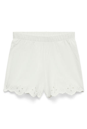 Front image of the Louise hw shorts in white, by brand Vero moda