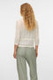 Back image of a model wearing the Lux light 3/4 v in off white, by brand Vero moda