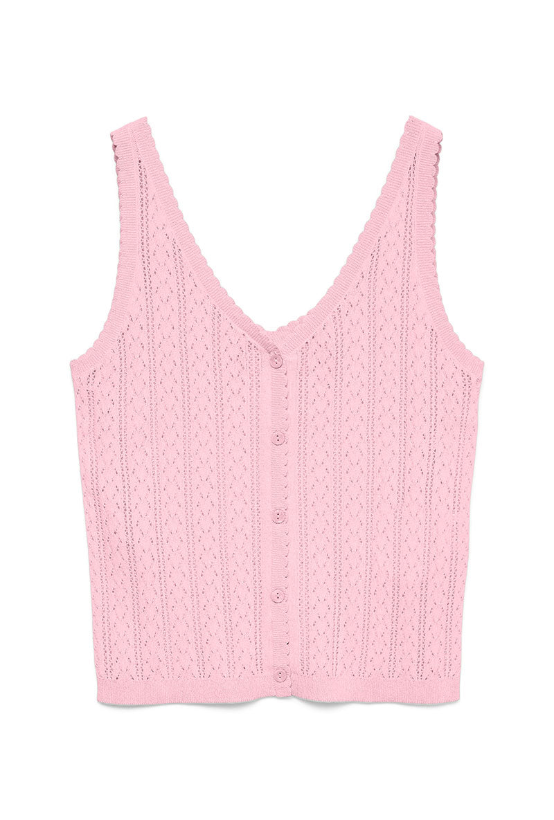 Front image of Lux light s/l top in pink, by brand Vero moda