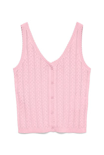 Front image of the Lux light s/l top in pink, by brand Vero moda