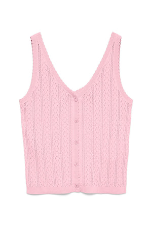 Front image of the Lux light s/l top in pink, by brand Vero moda