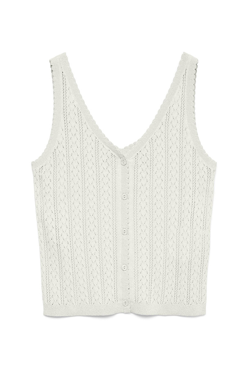 Front image of Lux light s/l top in white, by brand Vero moda