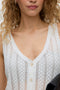 Front image of a model wearing the Lux light s/l top in white, by brand Vero moda