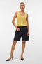 Front image of a model wearing Lux light s/l top in yellow, by brand Vero moda
