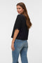 Back image of a model wearing the Lyla ss oneck top in black, by brand Vero moda