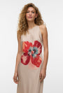 Image of REBA HIBISCA ANKLE DRESS in beige, by brand VERO MODA