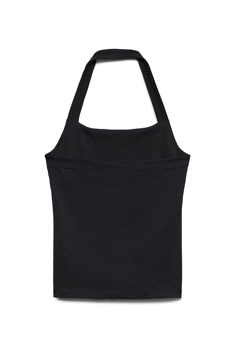 Back image of Valerie halterneck top in black, by brand Vero moda