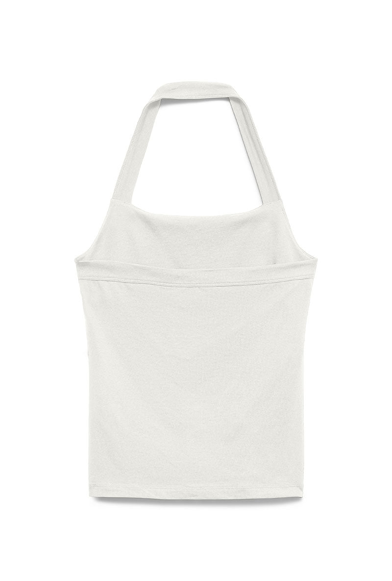 Back image of Valerie halterneck top in white, by brand Vero moda