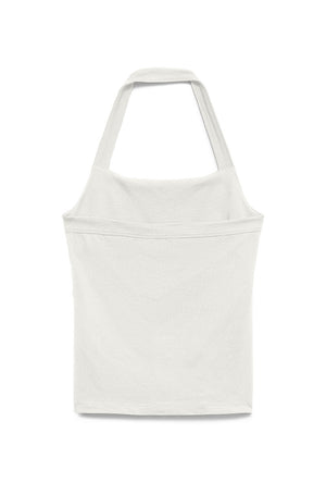 Back image of the Valerie halterneck top in white, by brand Vero moda