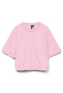 Image of AYA PENNY SS CROPPED TOP in pink, by brand VERO MODA