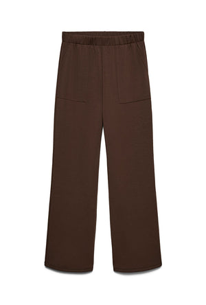 Front image of the Bellis mw straight pants in chocolate, by brand Vero moda