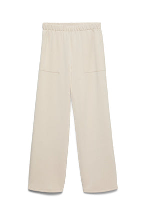 Front image of Bellis mw straight pants in stone, by brand Vero moda