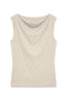 Front image of Cara sl boatneck top in beige, by brand Vero moda