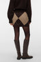 Back image of a model wearing the Darla nw short skirt in chocolate, by brand Vero moda