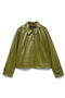 Front image of the Dash short coated jacket in green, by brand Vero moda